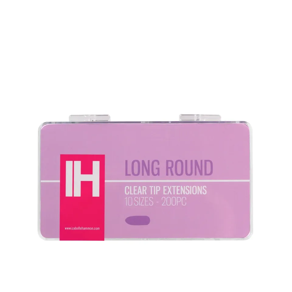 Iz Beauty Long Round Full Cover nageltippar 200-pack klara