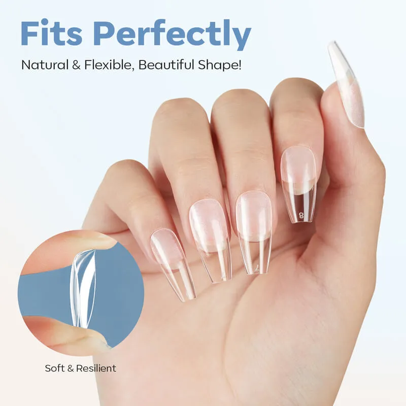 Modelones Semi-Frosted nageltips naturlig flexibel
