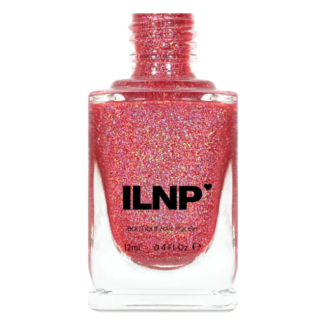ILNP Sunkissed nagellack vattenmelonrött holografiskt