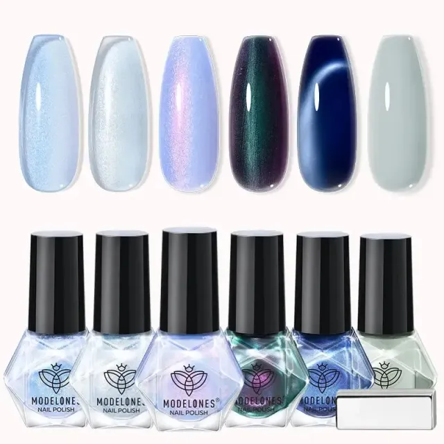 Modelones Moonlit Lagoon nagellacksset 6-pack blå