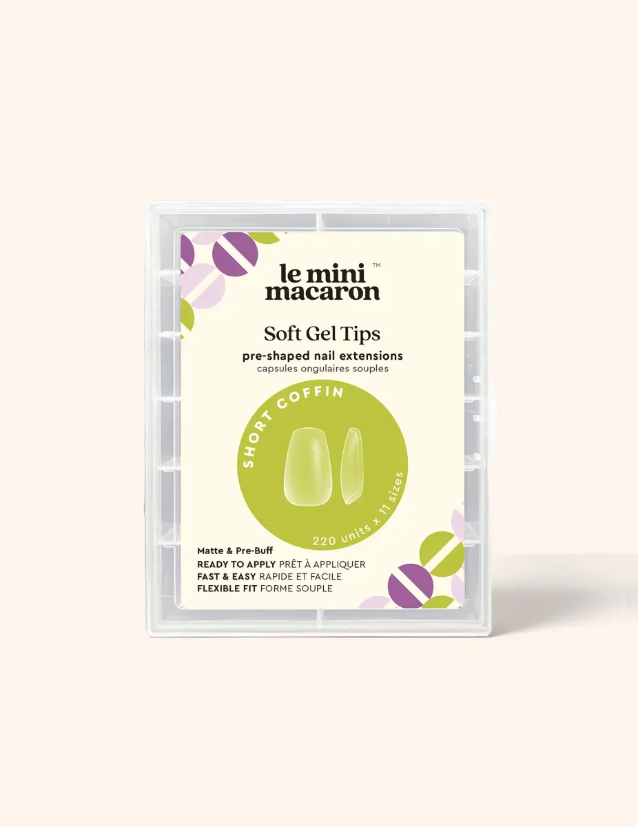 Le Mini Macaron Soft Gel Tips Short Coffin matta