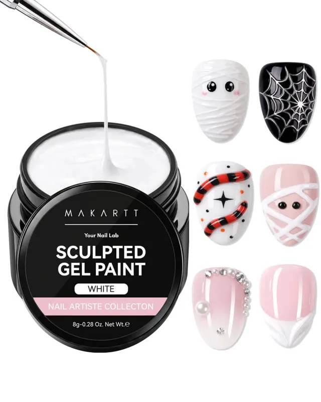 Makartt 3D Gel nail art gel vit skulpterbar
