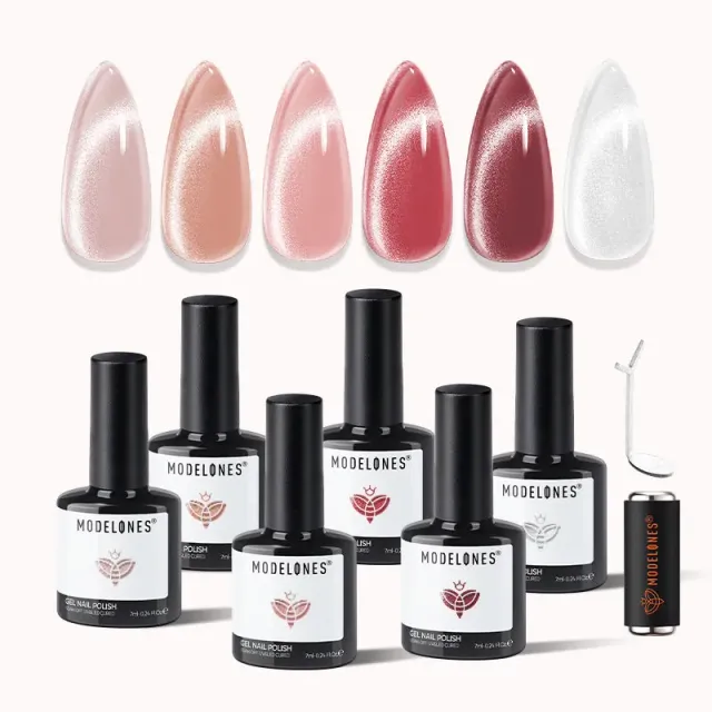 Modelones Blush Jelly gellack 6-pack cat eye rosa