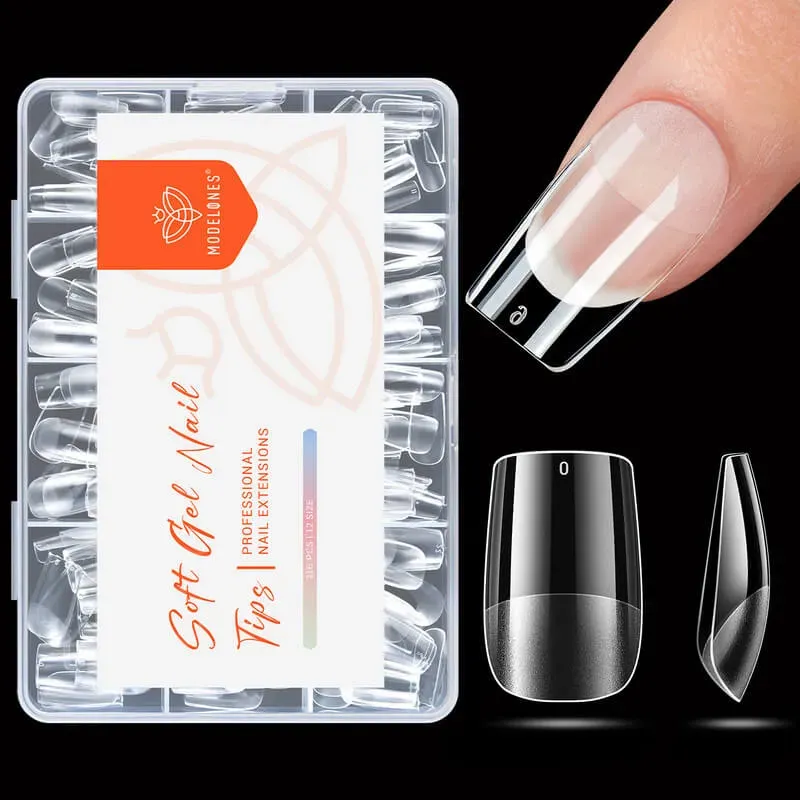 Modelones Semi-Frosted nageltips halvmatt full cover