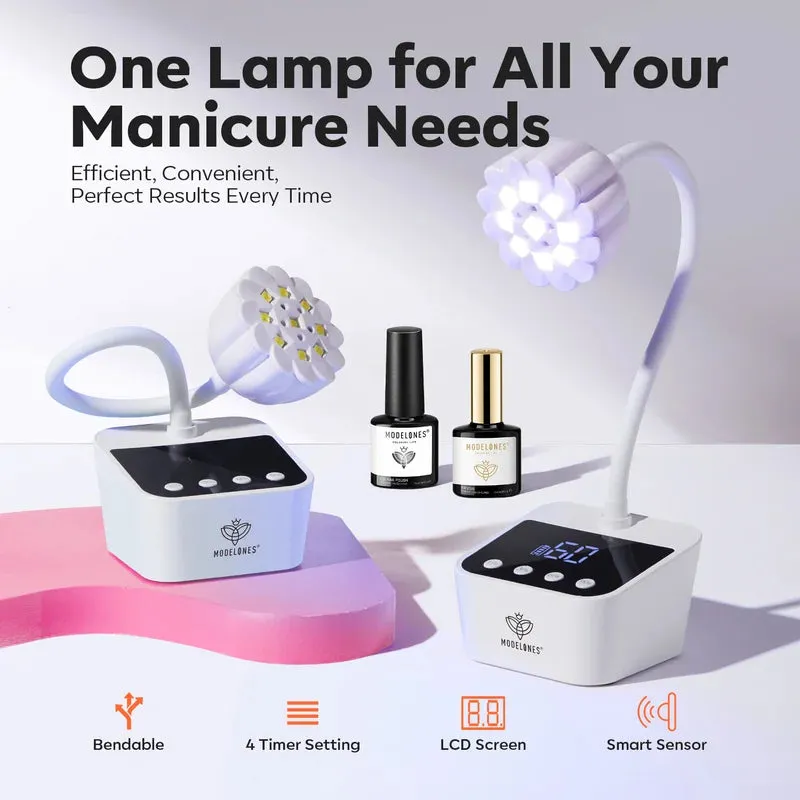 Modelones 30W UV Gooseneck LED nagellampa svanhals 60s