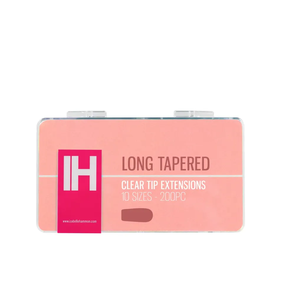 Iz Beauty Tapered Square nageltippar clear fullcover 200-pack