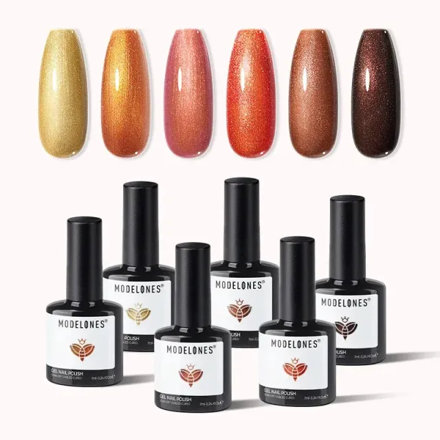 modelones Autumn Embers gellackset 6 färger skimrande höst