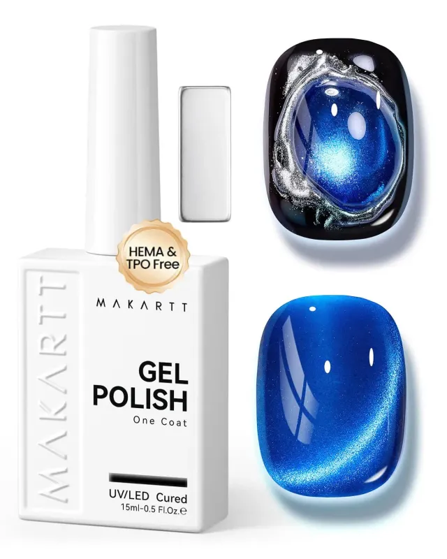 Makartt Hema-Free Cat Eye gellack Deep Blue magnetglans
