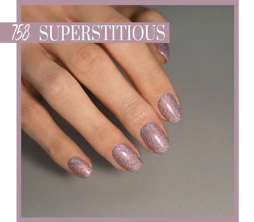 Iz Beauty Calgel Superstitious CG758 gellack holografisk rosa 4 g
