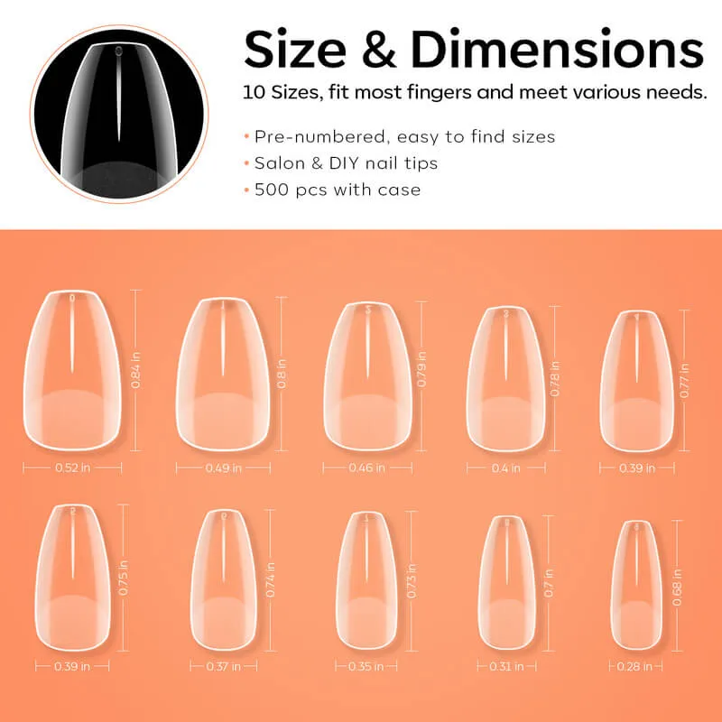 Modelones Full Cover nageltips almond medium semi-frosted