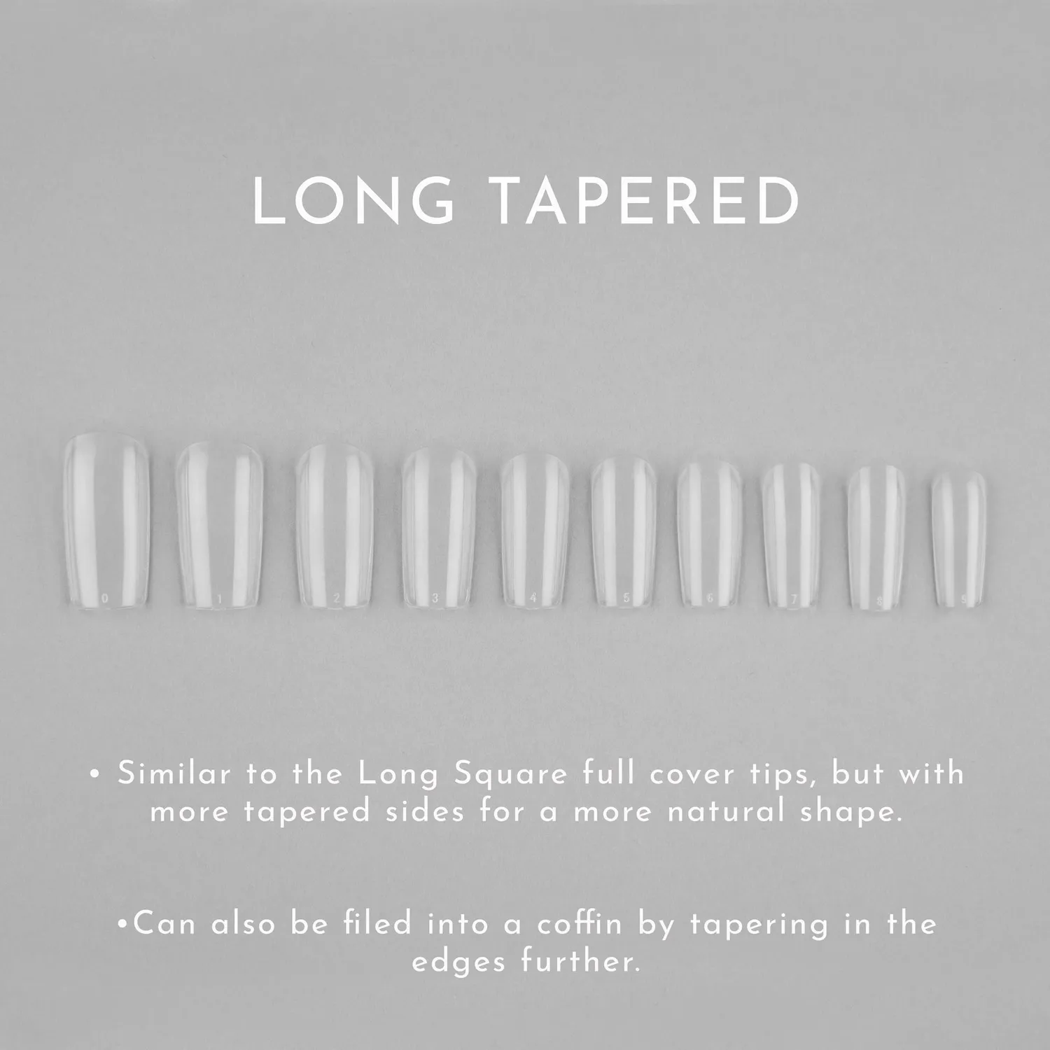 Iz Beauty Tapered Square nageltippar clear fullcover 200-pack