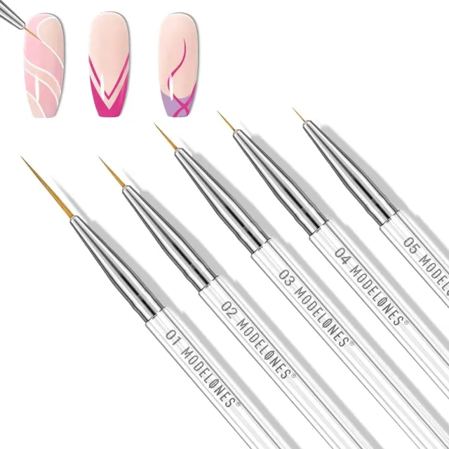 modelones Pure nail art liner penselset 5-pack