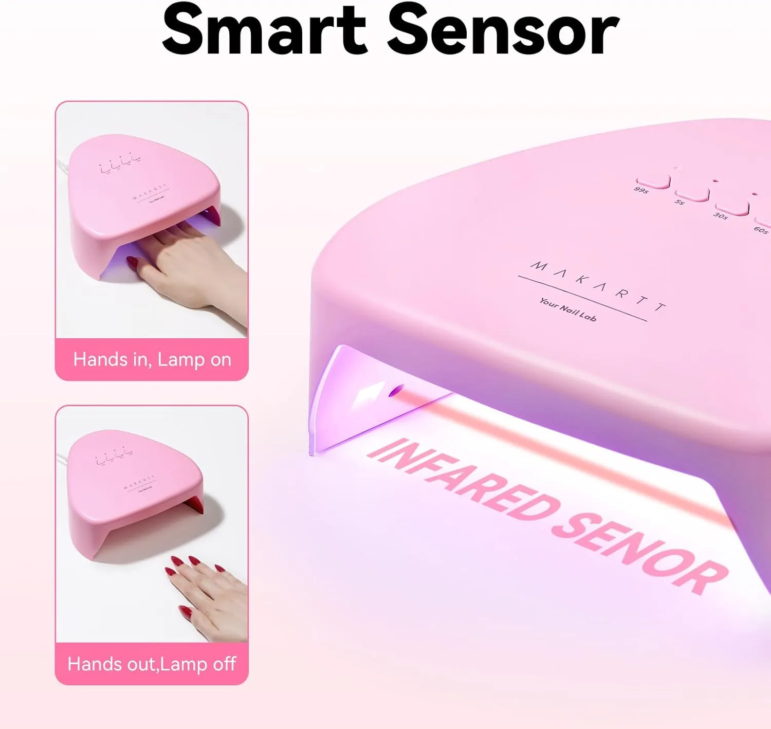 Makartt UV Nail Lamp nagellampa rosa 18 LED