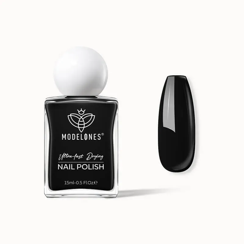 Modelones Midnight Black nagellack svart krämig