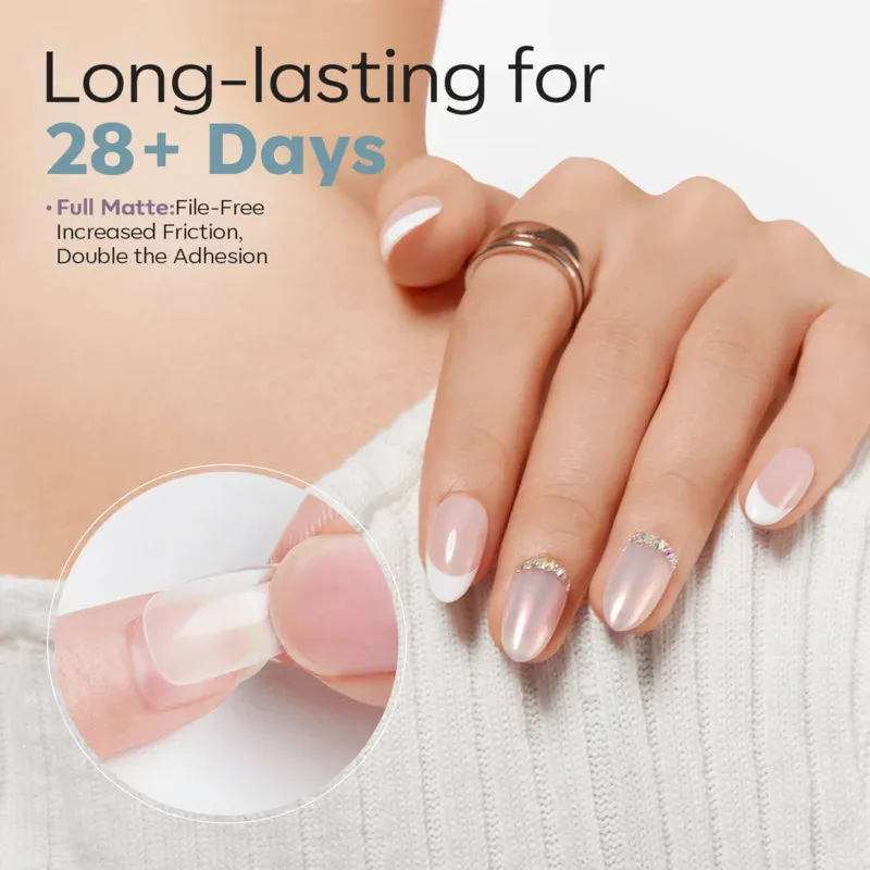 modelones Short Almond nageltippar frosted kort mandel