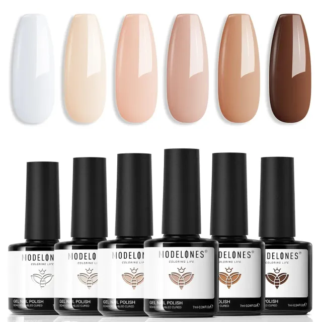 Modelones White Nude Brown gellack 6-pack neutral