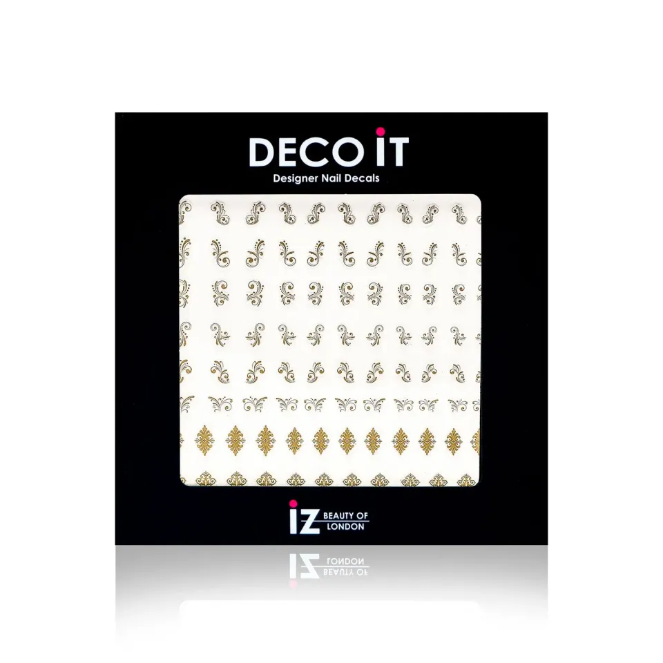 Iz Beauty Ornate Gold nageldekaler guld 80-pack