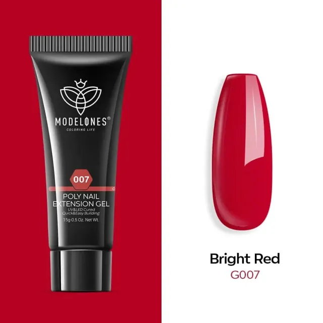 Modelones Poly Nail Gel Bright Red polygel 15g röd