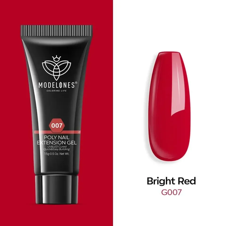 Modelones Poly Nail Gel Bright Red polygel 15g röd