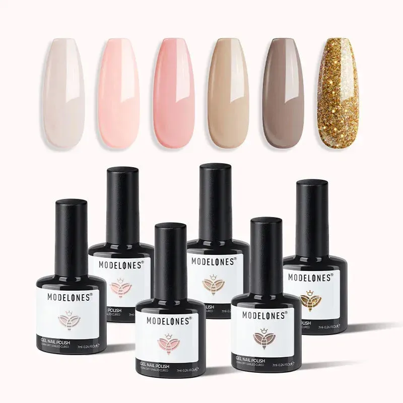 Modelones Holy Ground gellack 6-pack nude glitter