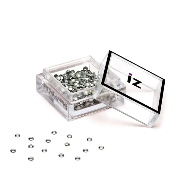 Iz Beauty Small Silver Circle nagelstuds silver 60-pack
