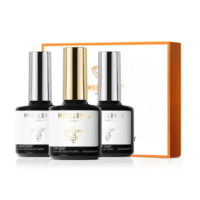 Modelones Matte & Shine base- och topplack gel trio