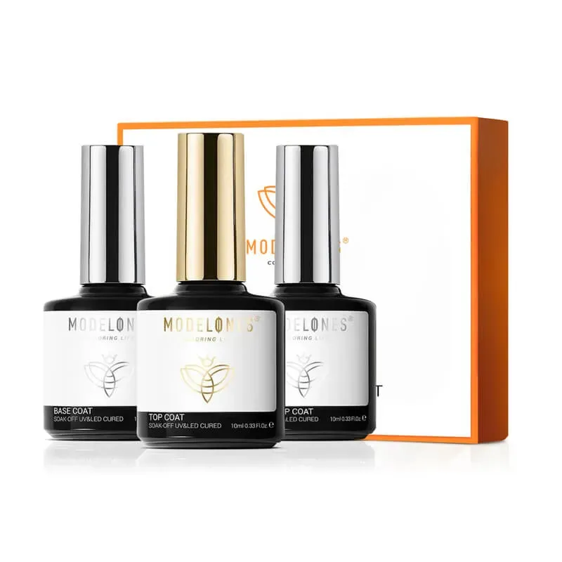 Modelones Matte & Shine base- och topplack gel trio