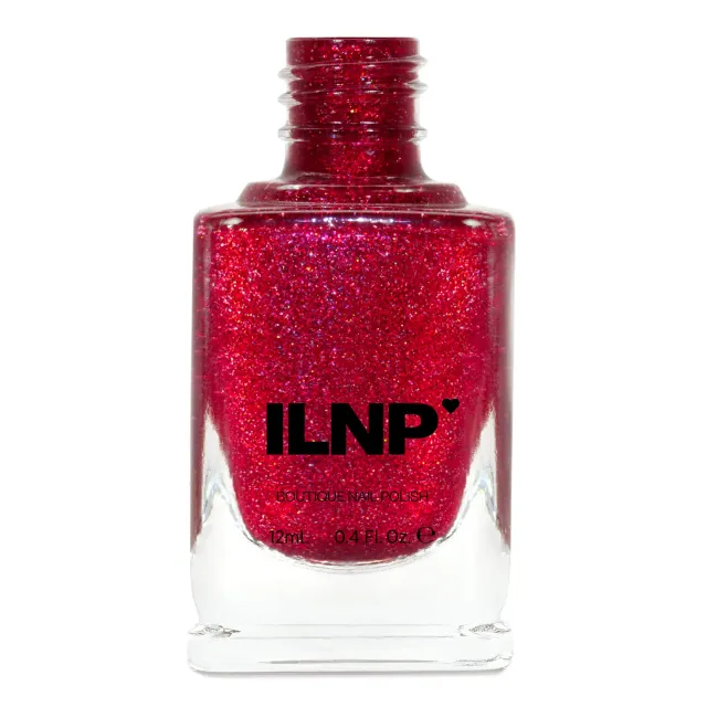 ILNP Say Love nagellack holografiskt rubinrött