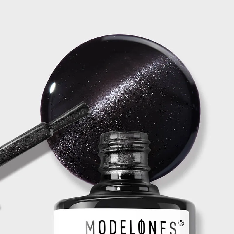 Modelones Inspire Gel Black Nebula gellack 15 ml svart cat eye