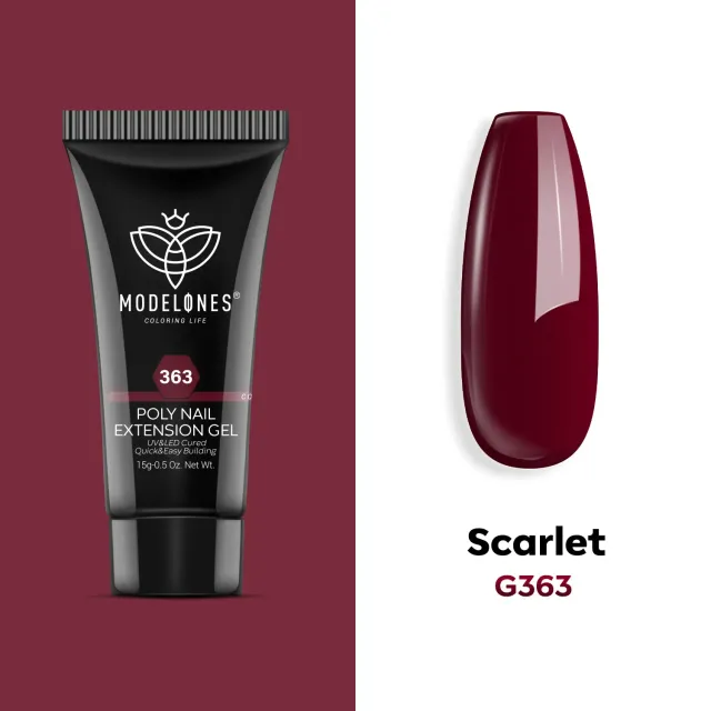 Modelones Scarlet polygel 15g klassisk röd krämig