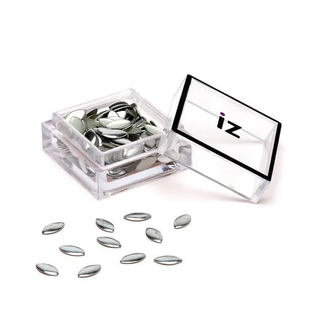 Iz Beauty Silver Oval nagelstuds 60-pack silver