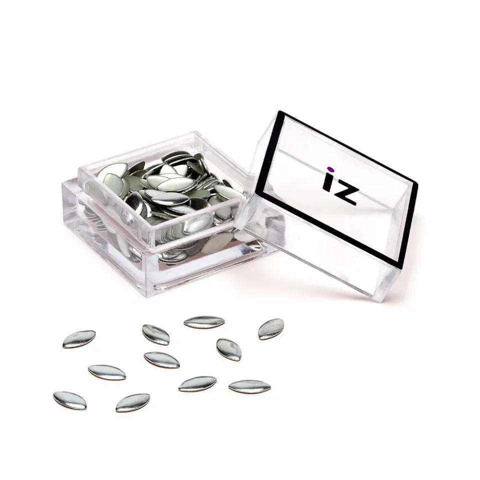 Iz Beauty Silver Oval nagelstuds 60-pack silver
