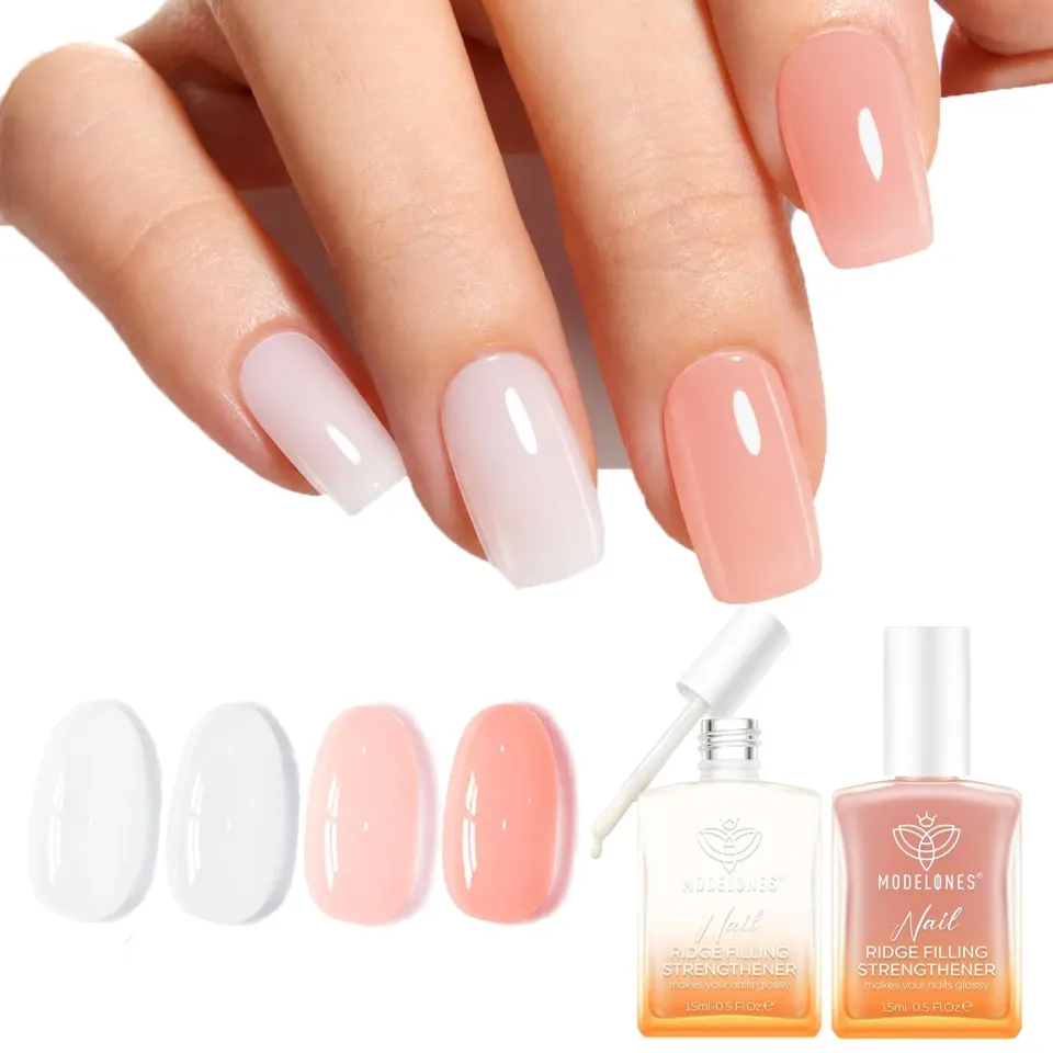 Modelones Nagelstärkare milky white nude 2x15ml
