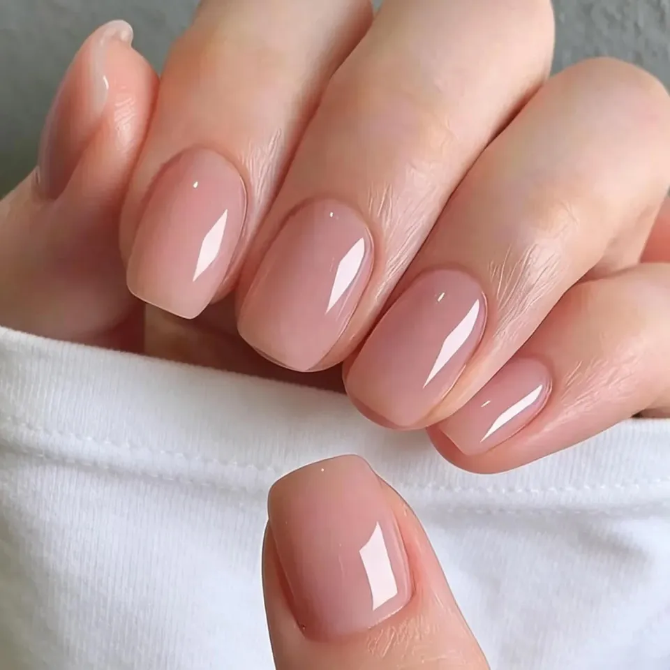 Modelones Pink press on nails 42-pack kort fyrkant rosa