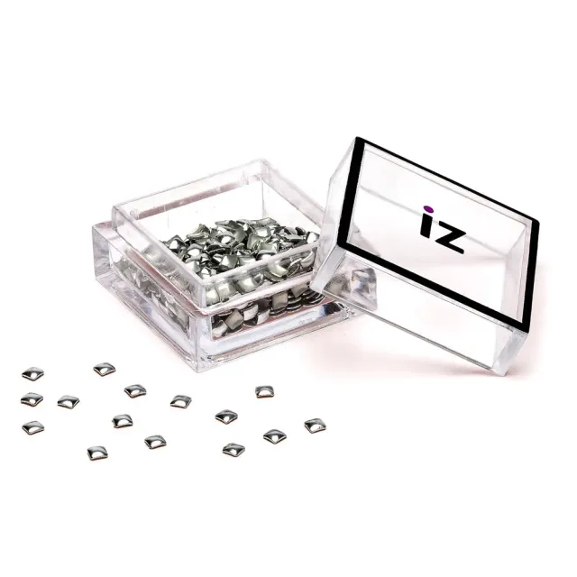 Iz Beauty Small Silver Square nagelstuds silver 60-pack blank
