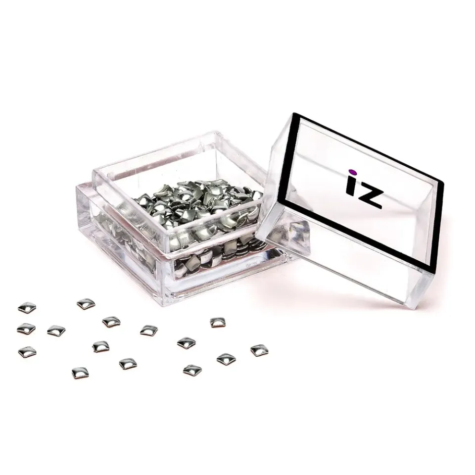 Iz Beauty Small Silver Square nagelstuds silver 60-pack blank