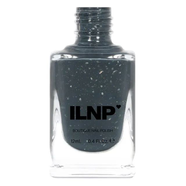 ILNP Overcast Thundercloud nagellack grå flakie shimmer