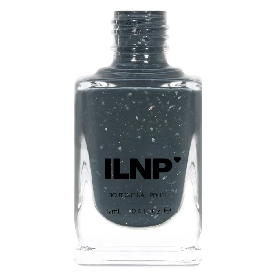 ILNP Overcast Thundercloud nagellack grå flakie shimmer