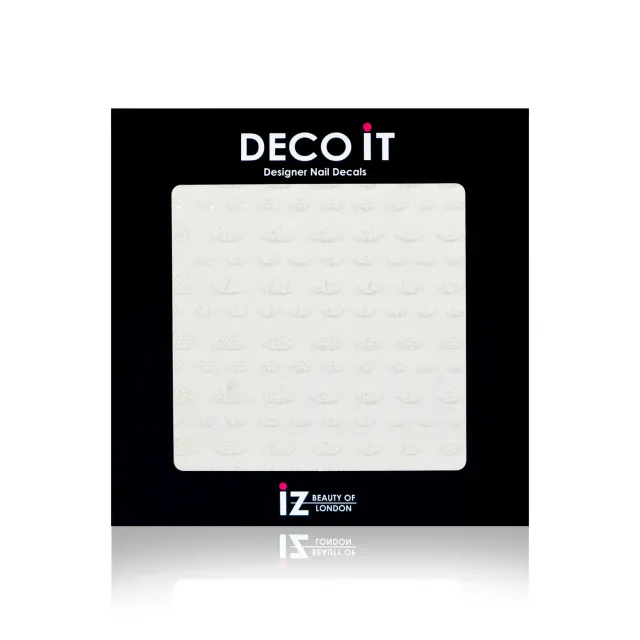Iz Beauty Vintage White Lace halvmåne nageldekalar vit spets