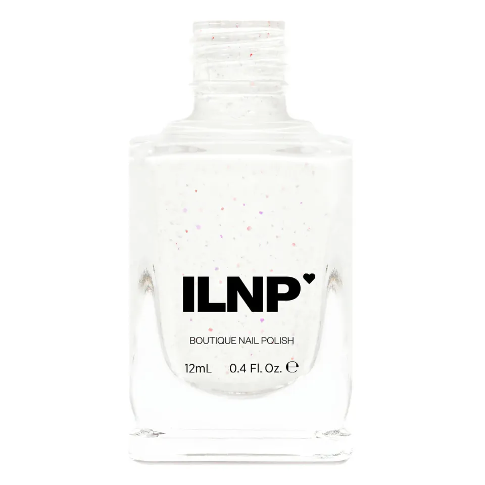ILNP Sweetheart Heart To Heart nagellack vit flakes