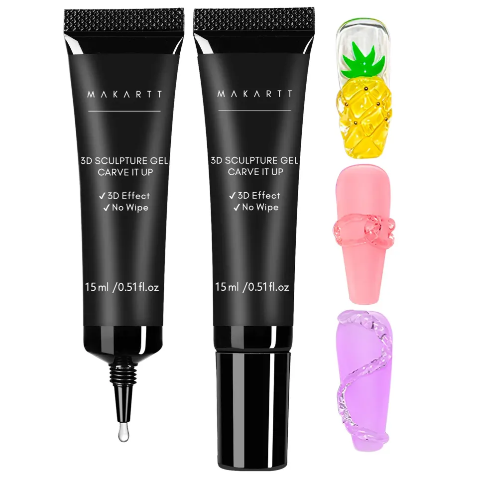 Makartt 3D Nail Gel Hard Solid Nail Glue Gel transparent