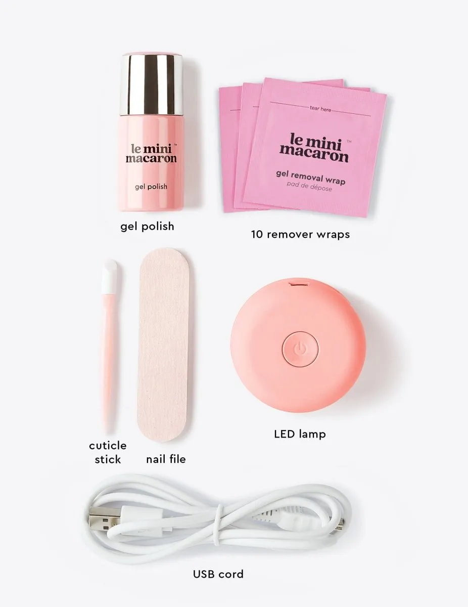 Le Mini Macaron Rose Crème gelkit babyrosa med lampa