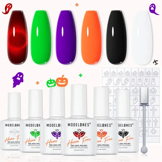Modelones Spooky Hues gellack 6-pack HEMA-fri halloween