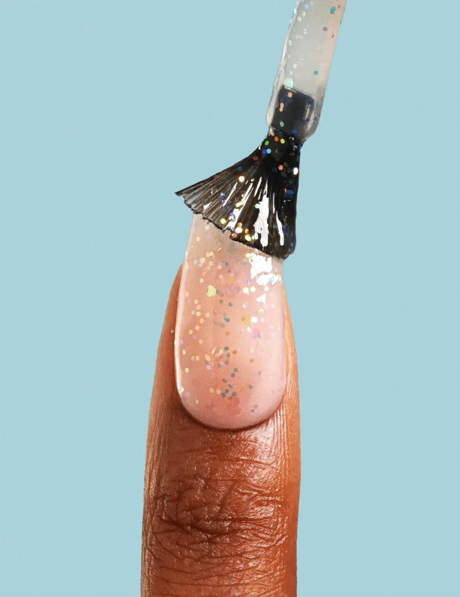 Le Mini Macaron Seashell gel-överl lack pärlglitter