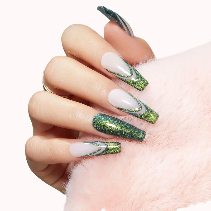 Modelones Inspire Gel Sparkling Meadow gellack 15 ml grön cat eye
