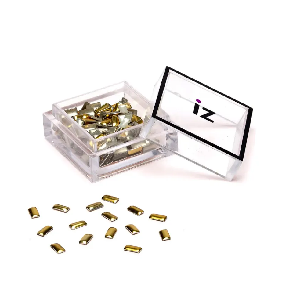 Iz Beauty Gold Rectangle nagelstuds guld 60-pack