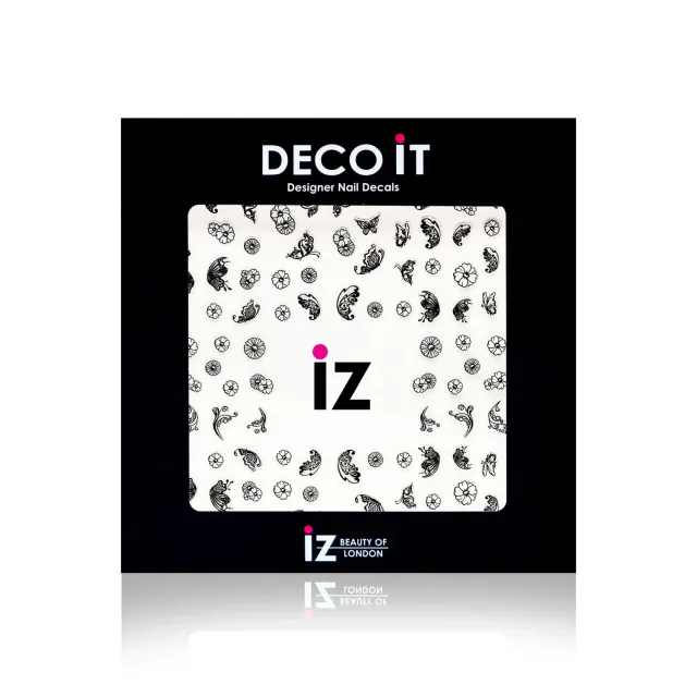 Iz Beauty Monochrome Floral nageldekaler svartvita