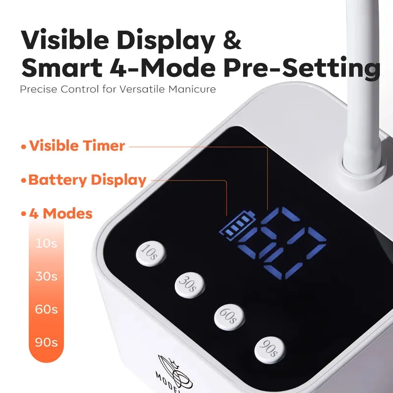 Modelones 30W UV Gooseneck LED nagellampa svanhals 60s