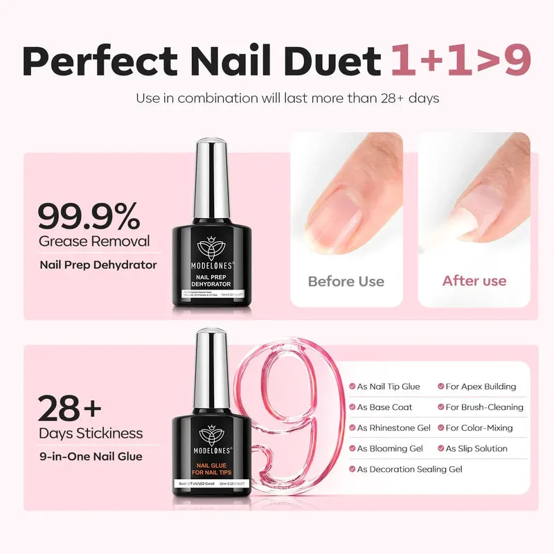 modelones Short Almond nageltippar kit 510 st
