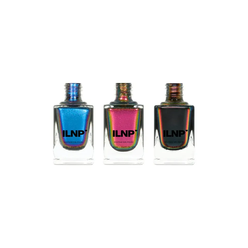 ILNP Ultra Chrome nagellack set 3-pack krom